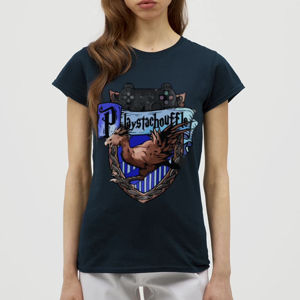 T-shirt Femme Bleu Marine PLAYSTACHOUFFLE - Big Logo - marine