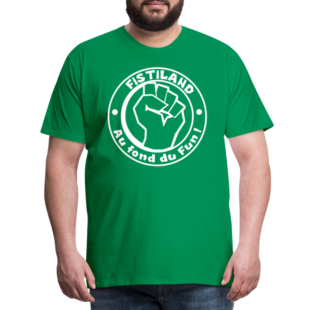 T-shirt Homme Vert FISTILAND Logo Circulaire Blanc - vert