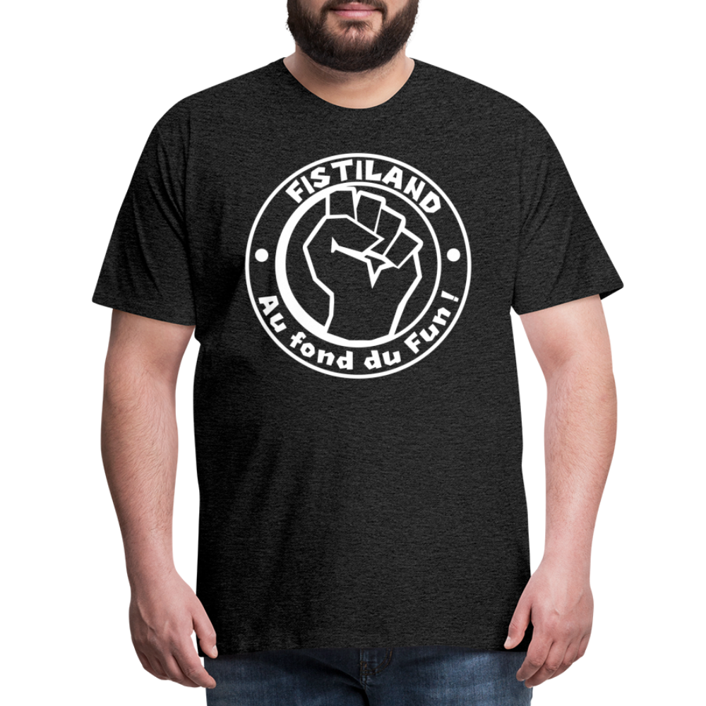 T-shirt Homme Charbon FISTILAND Logo Circulaire Blanc - charbon