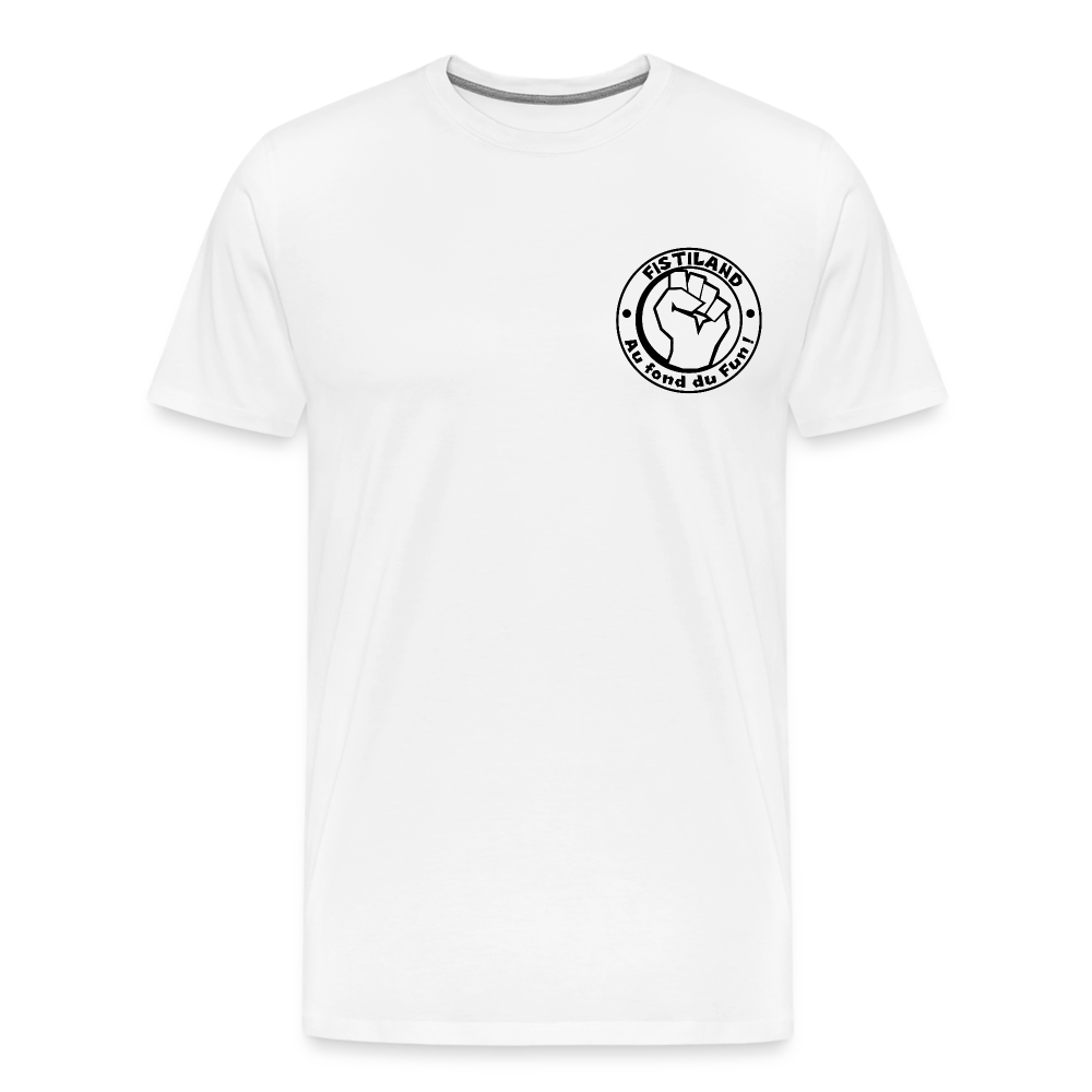 T-shirt Homme Blanc FISTILAND Logo Circulaire Mini - blanc