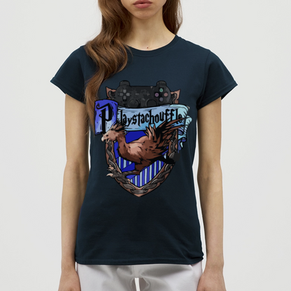 T-shirt Femme Bleu Marine PLAYSTACHOUFFLE - Big Logo - marine