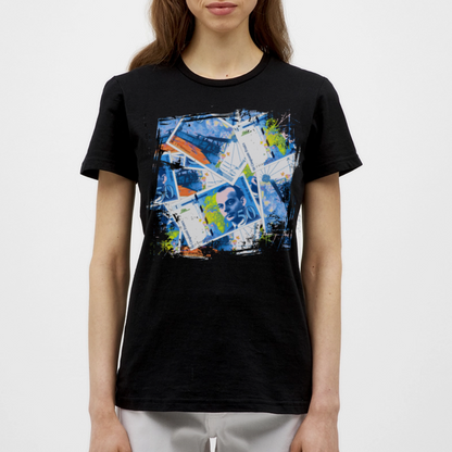 T-shirt Noir femme  50 FRANCS Grunge - black