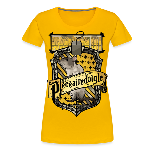 T-shirt Femme Jaune PECEAIREDAIGLE - Big Logo - jaune soleil