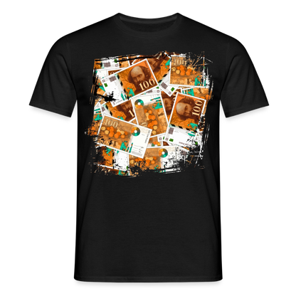 Tshirt Noir Homme 100 FRANCS Grunge - black