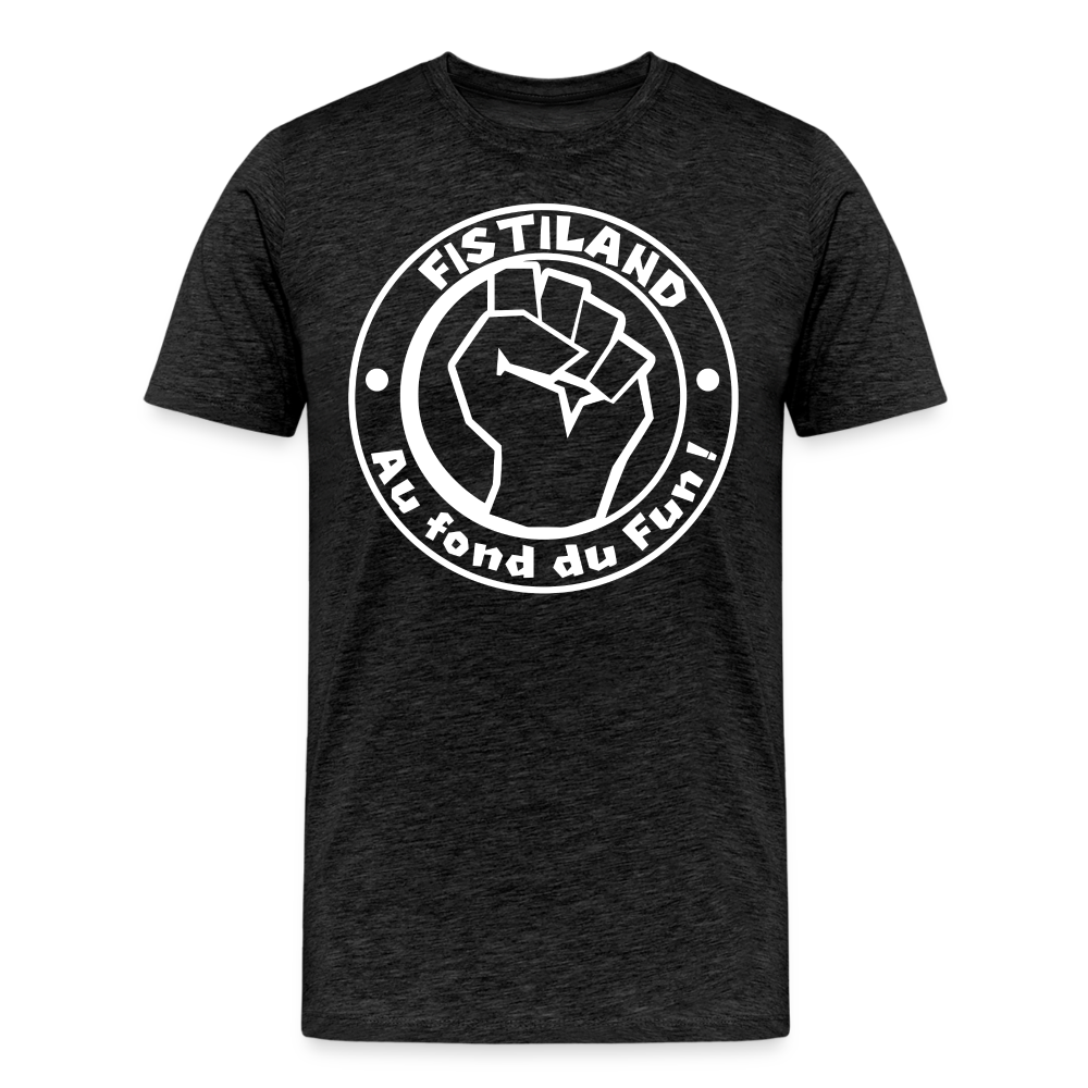 T-shirt Homme Charbon FISTILAND Logo Circulaire Blanc - charbon