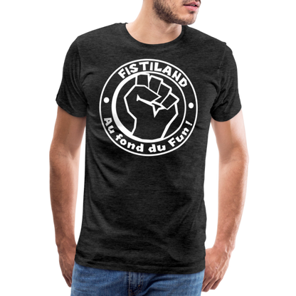 T-shirt Homme Charbon FISTILAND Logo Circulaire Blanc - charbon