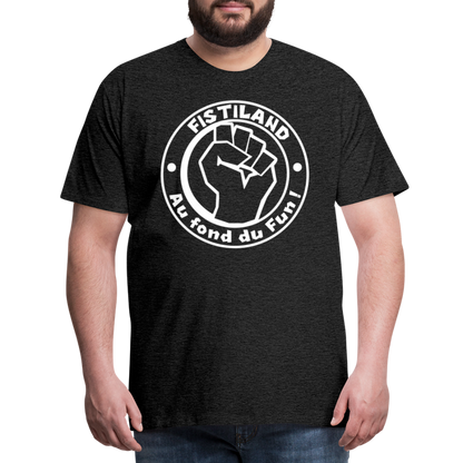 T-shirt Homme Charbon FISTILAND Logo Circulaire Blanc - charbon